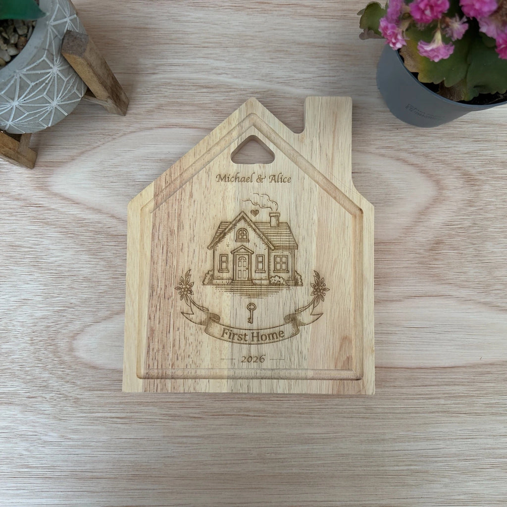 First Home Laser Engraved Cutting Chopping Board, Personalised new home gift — photo 3