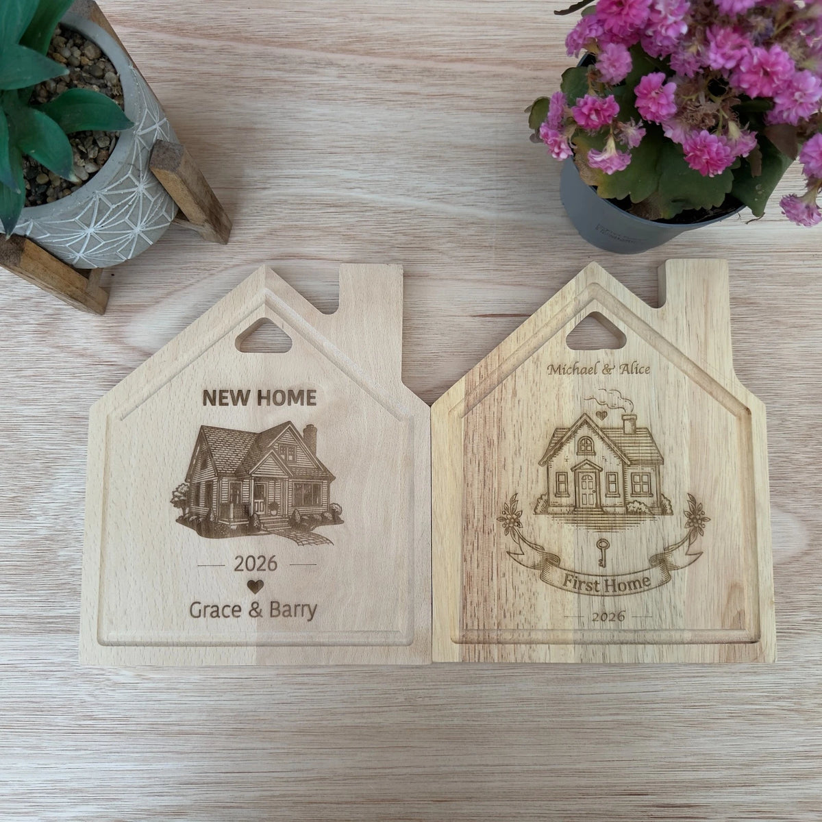 First Home Laser Engraved Cutting Chopping Board, Personalised new home gift — photo 4