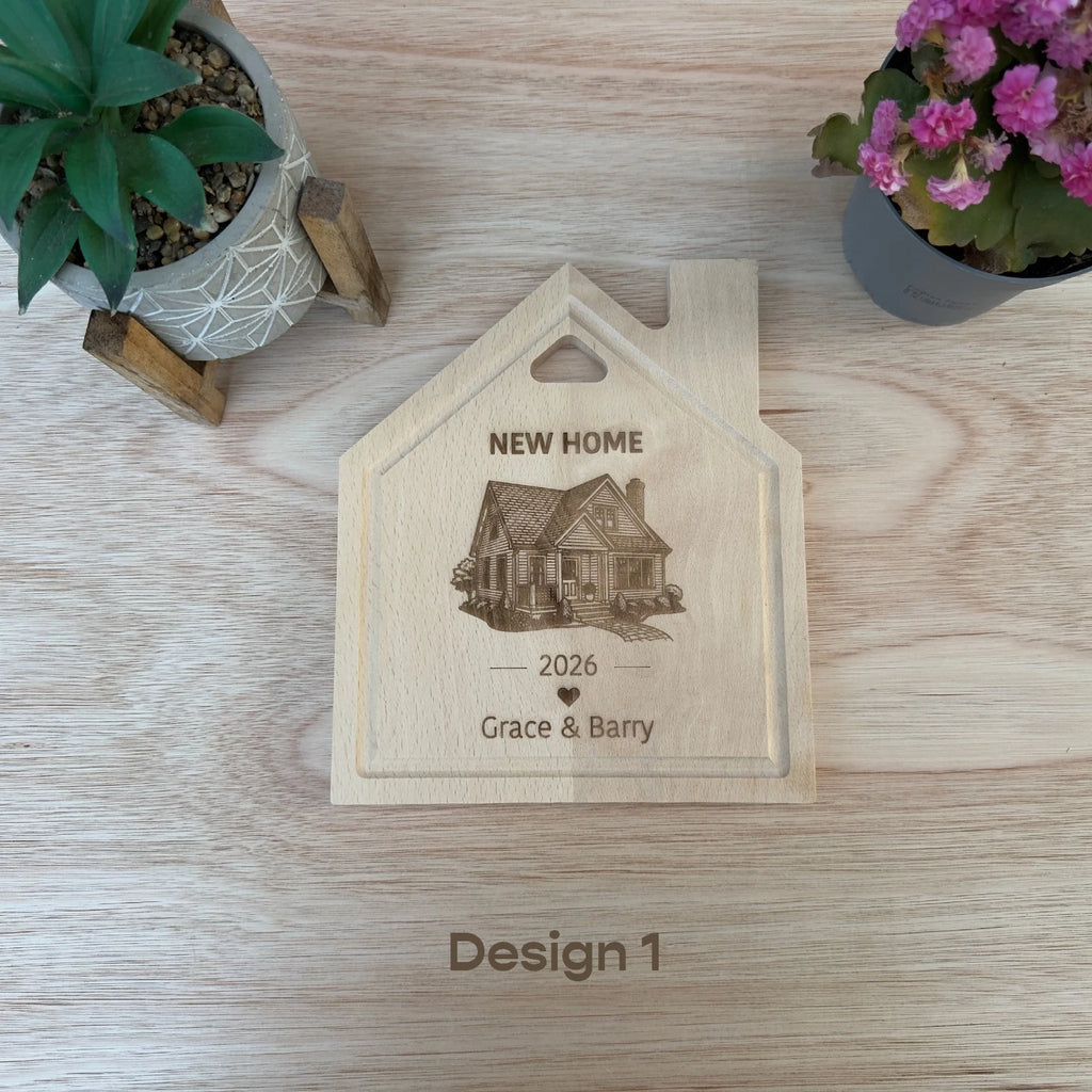 First Home Laser Engraved Cutting Chopping Board, Personalised new home gift — photo 6