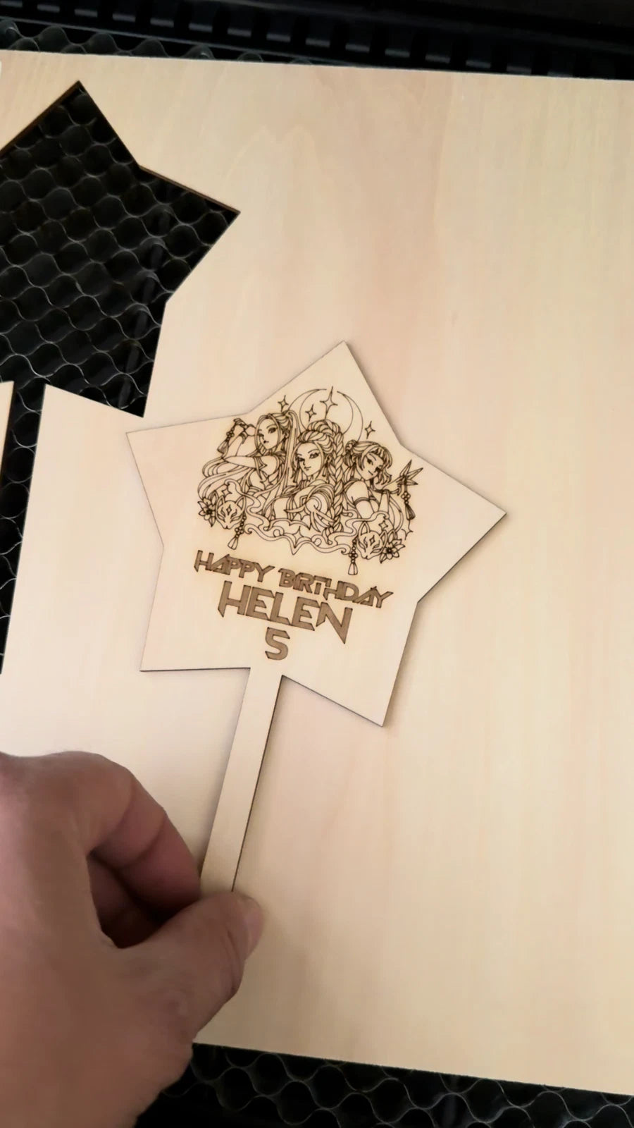Kpop Demon Hunters Cake Topper Personalised Custom laser made Birthday Girl — photo 2