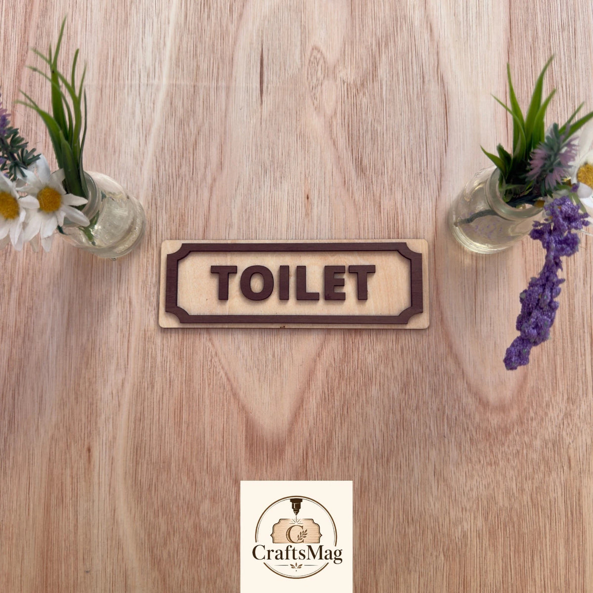 Wooden Toilet Sign Plaque 3D Effect Door Sign Custom Made to Order — photo 10