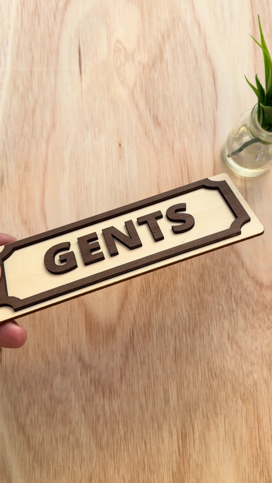 Wooden Toilet Sign Plaque 3D Effect Door Sign Custom Made to Order — photo 2
