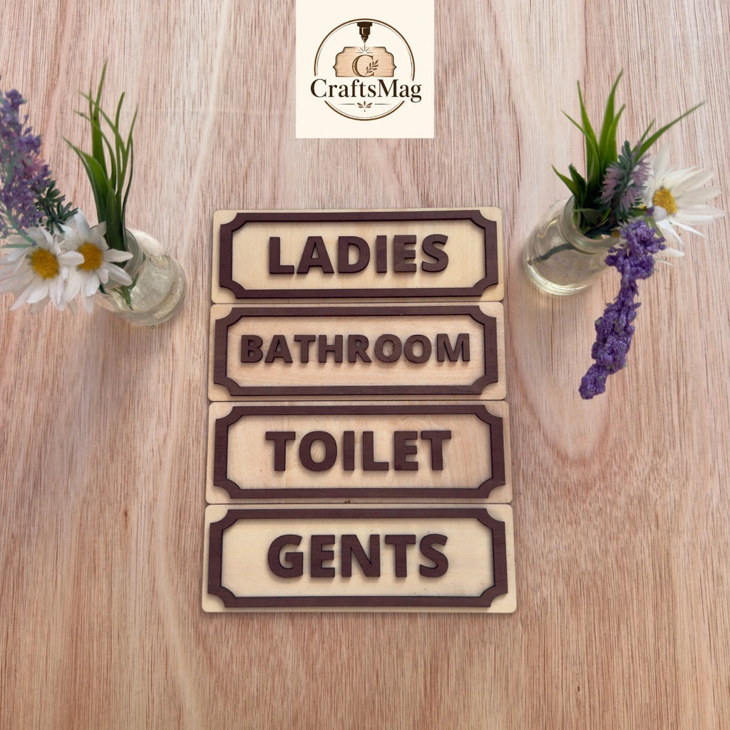 Wooden Toilet Sign Plaque 3D Effect Door Sign Custom Made to Order — photo 3