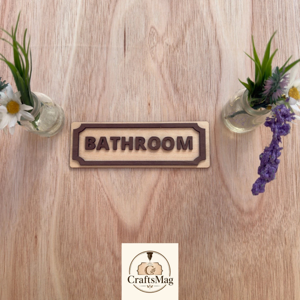Wooden Toilet Sign Plaque 3D Effect Door Sign Custom Made to Order — photo 4