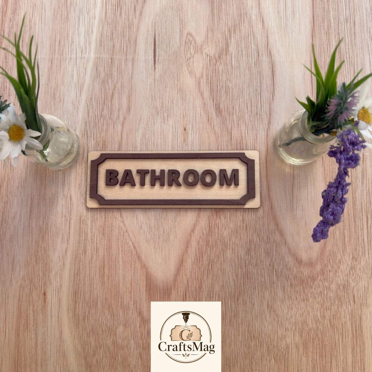 Wooden Toilet Sign Plaque 3D Effect Door Sign Custom Made to Order — photo 4