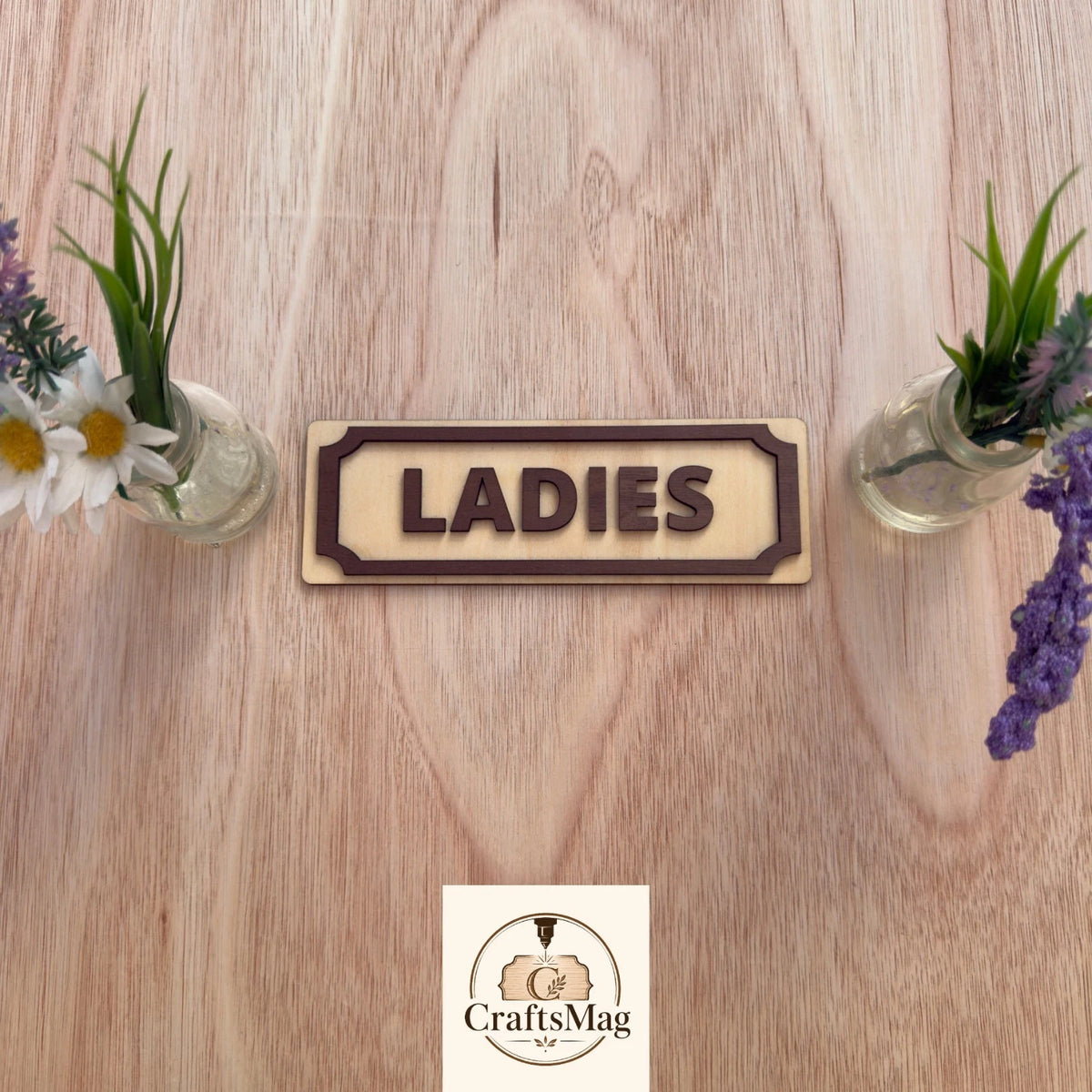 Wooden Toilet Sign Plaque 3D Effect Door Sign Custom Made to Order — photo 7