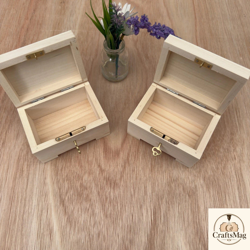 Personalised Wood Engraved Jewellery Box Small Chest with Locker Gift for Her — photo 3