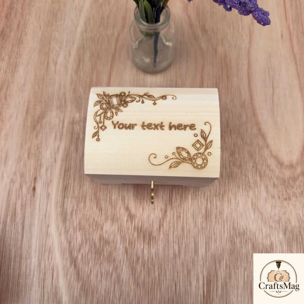 Personalised Wood Engraved Jewellery Box Small Chest with Locker Gift for Her — photo 6