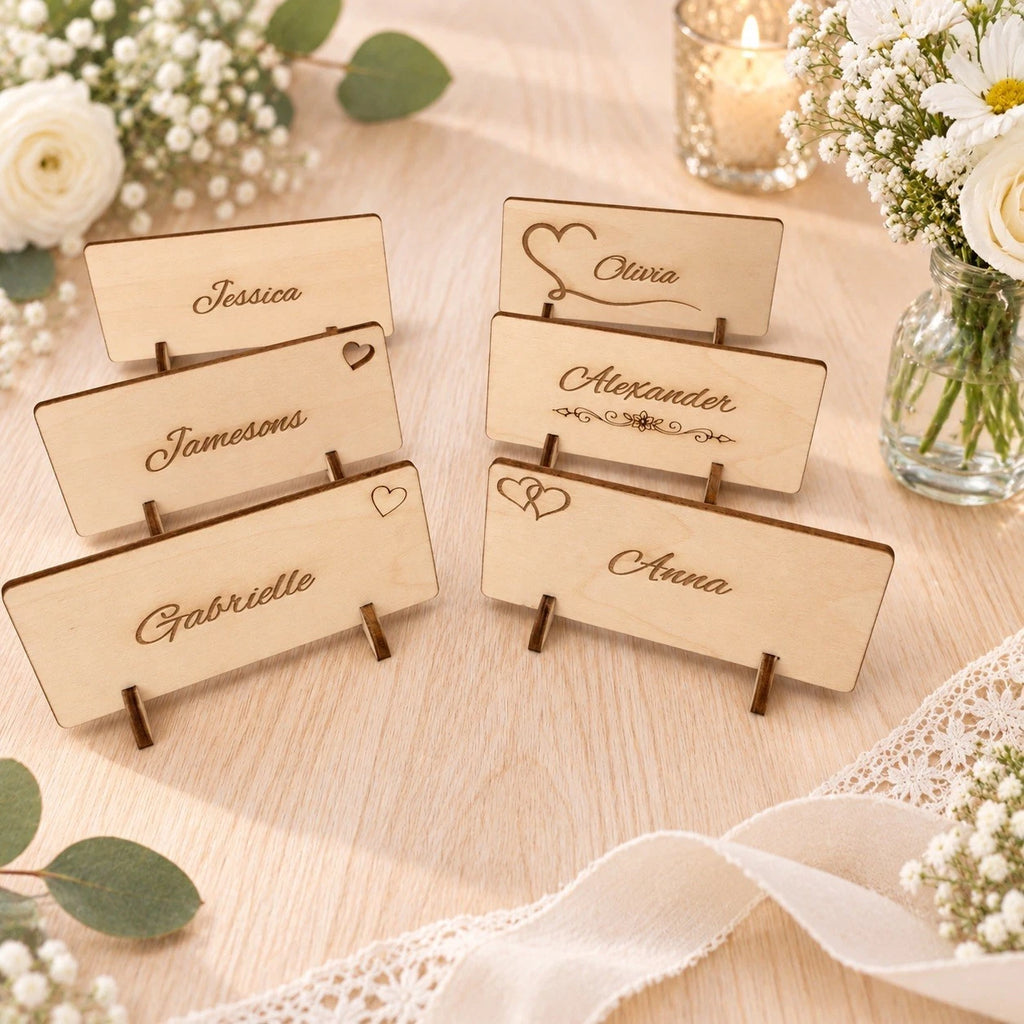 Wedding Place Cards Table Name Cards Personalized Wooden Wedding Decor Markers — photo 3