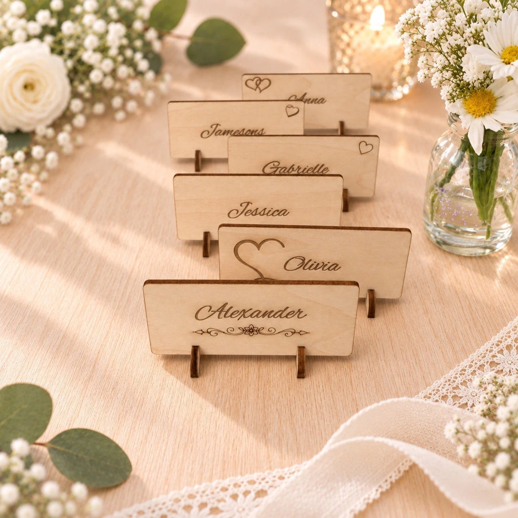 Wedding Place Cards Table Name Cards Personalized Wooden Wedding Decor Markers — photo 4