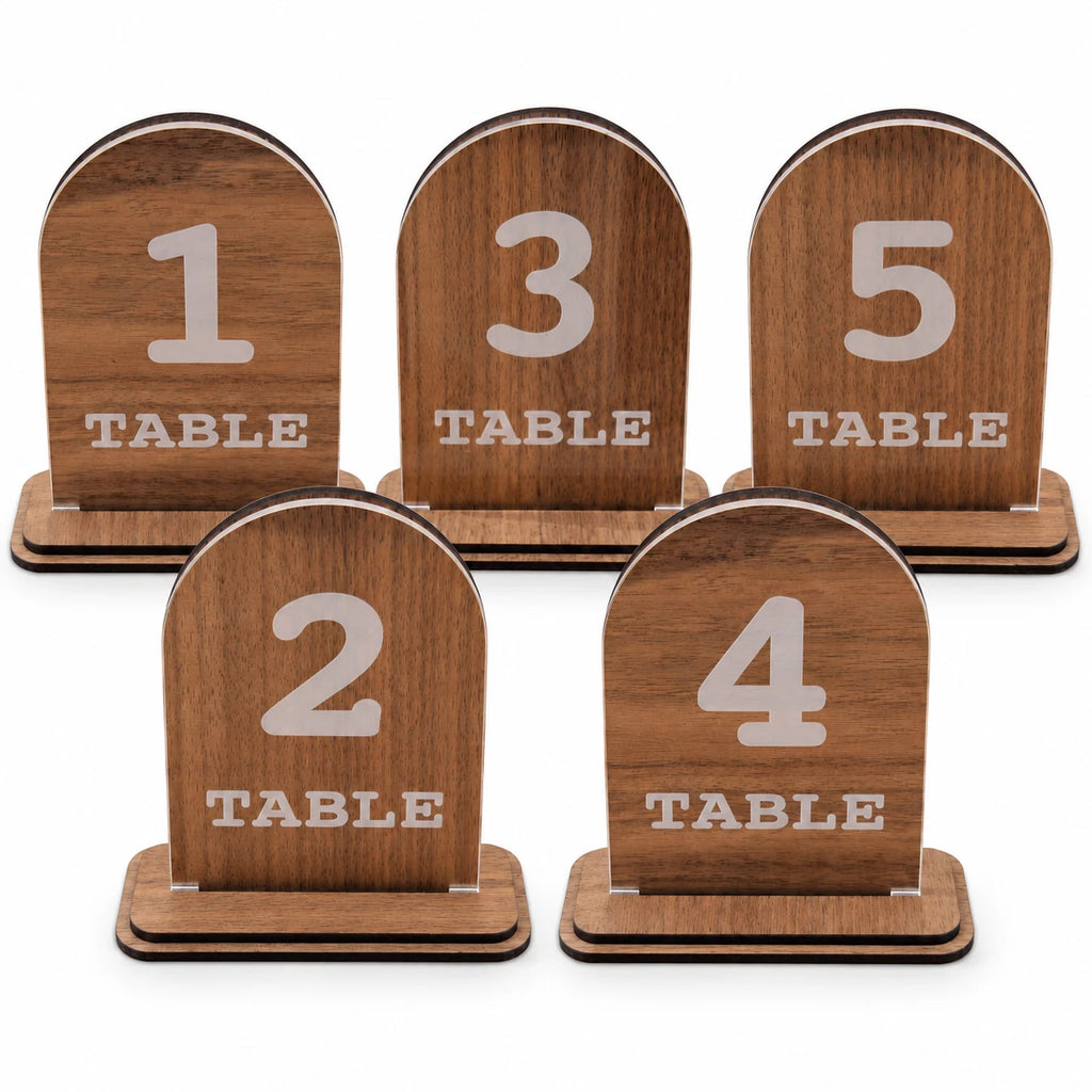 Wedding Planning Table Numbers With Stand Clear Acrylic Sign Double Layered — photo 1