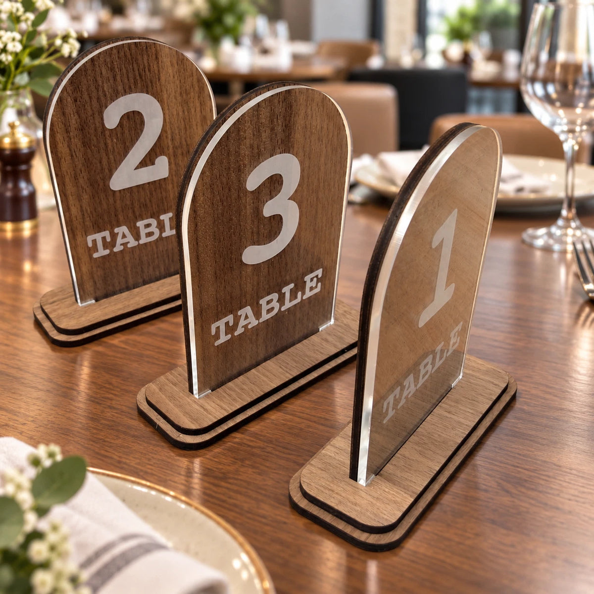 Wedding Planning Table Numbers With Stand Clear Acrylic Sign Double Layered — photo 11