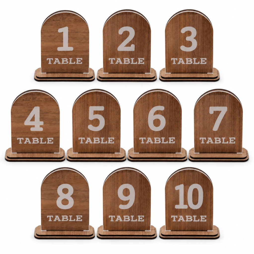 Wedding Planning Table Numbers With Stand Clear Acrylic Sign Double Layered — photo 12