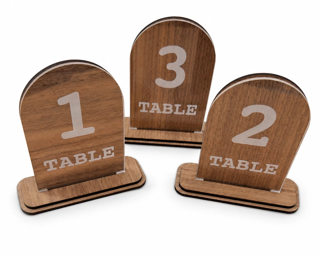 Wedding Planning Table Numbers With Stand Clear Acrylic Sign Double Layered — photo 14