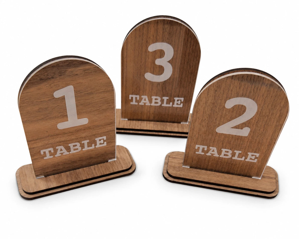 Wedding Planning Table Numbers With Stand Clear Acrylic Sign Double Layered — photo 16