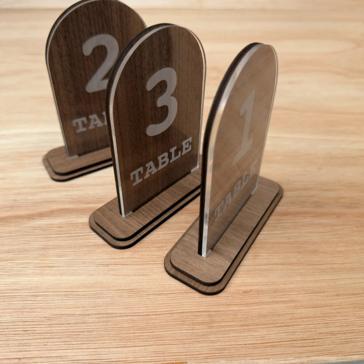 Wedding Planning Table Numbers With Stand Clear Acrylic Sign Double Layered — photo 2