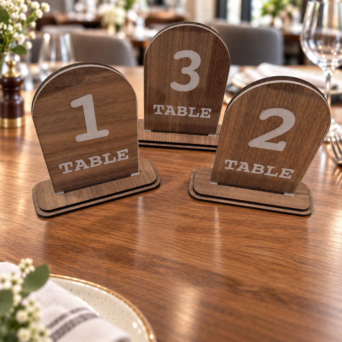 Wedding Planning Table Numbers With Stand Clear Acrylic Sign Double Layered — photo 5