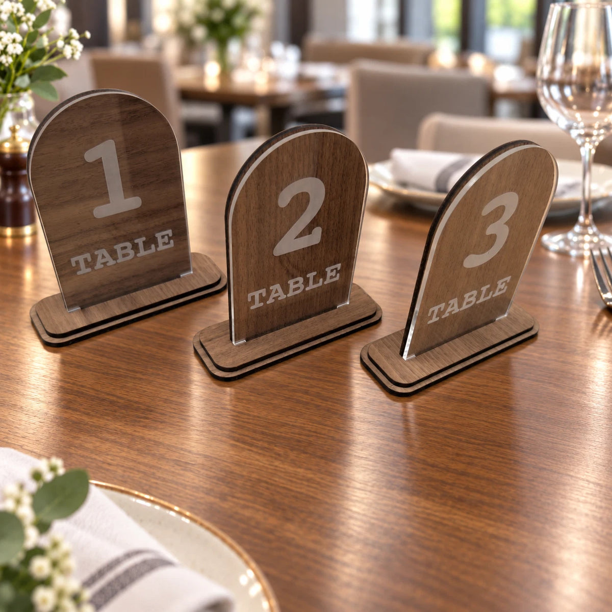 Wedding Planning Table Numbers With Stand Clear Acrylic Sign Double Layered — photo 6
