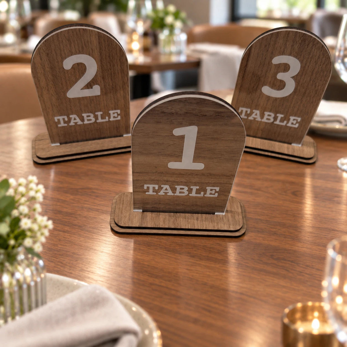 Wedding Planning Table Numbers With Stand Clear Acrylic Sign Double Layered — photo 8
