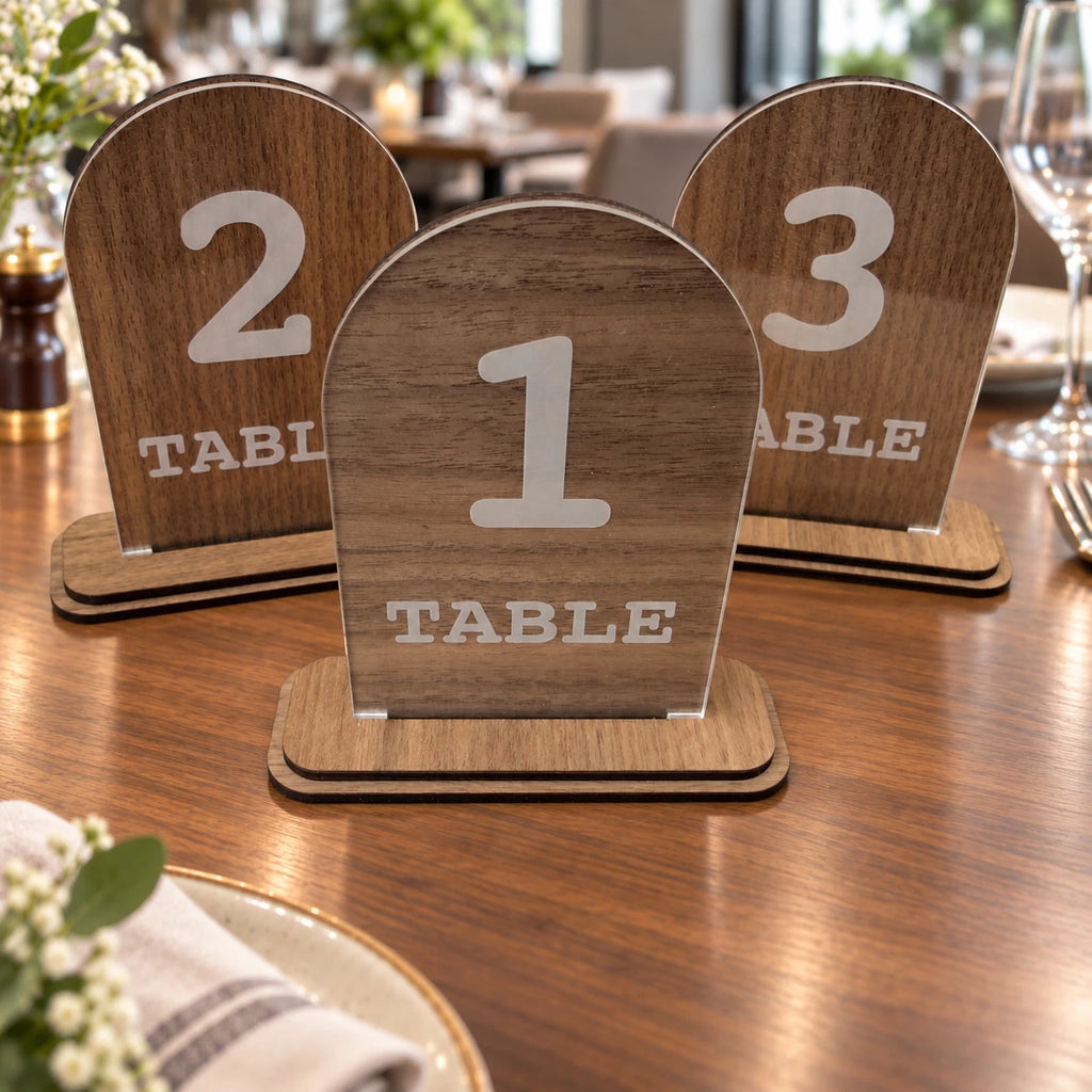 Wedding Planning Table Numbers With Stand Clear Acrylic Sign Double Layered — photo 9