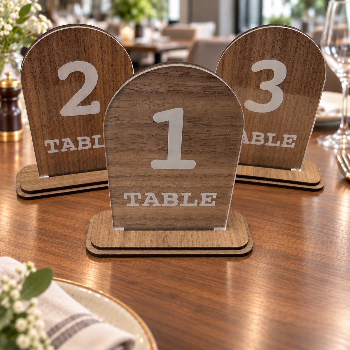 Wedding Planning Table Numbers With Stand Clear Acrylic Sign Double Layered — photo 9