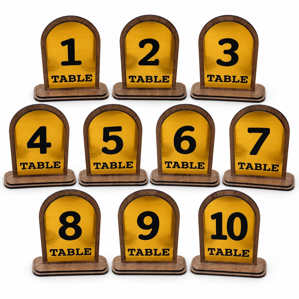 Freestanding Table Numbers Gold Acrylic Walnut Wood Wedding Pub Restaurant 3-20 — photo 16
