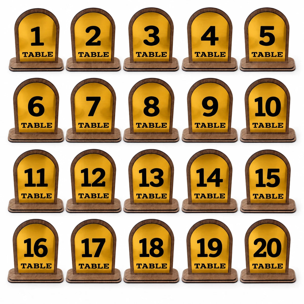 Freestanding Table Numbers Gold Acrylic Walnut Wood Wedding Pub Restaurant 3-20 — photo 18