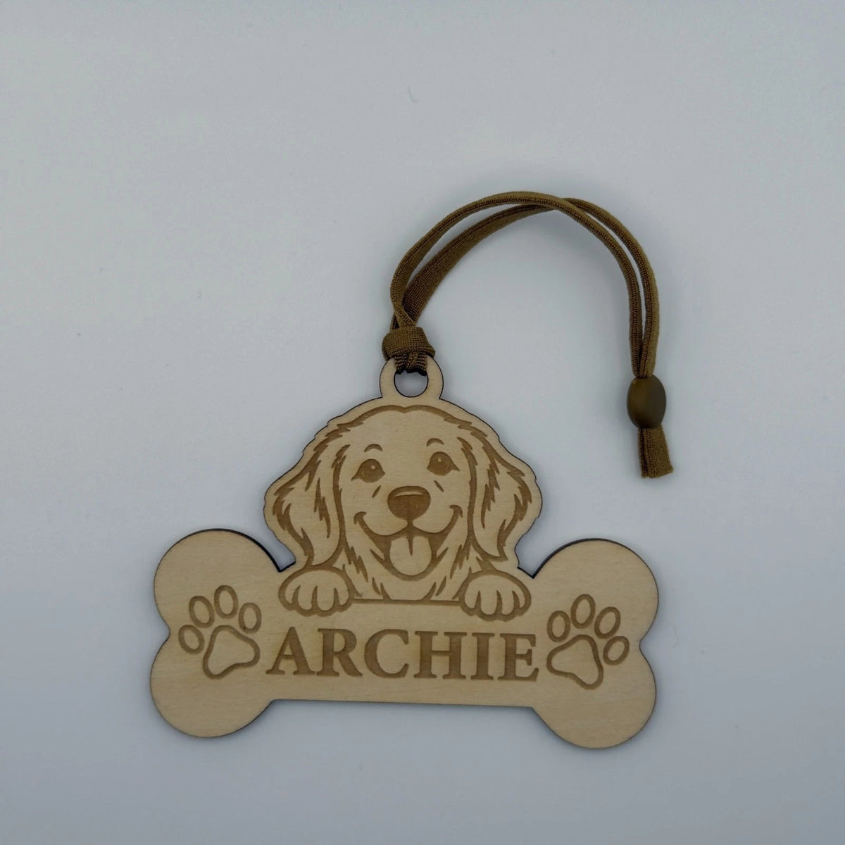 Personalised Dog Christmas Tree Ornament Wooden Pet Name Bone Decoration — photo 2