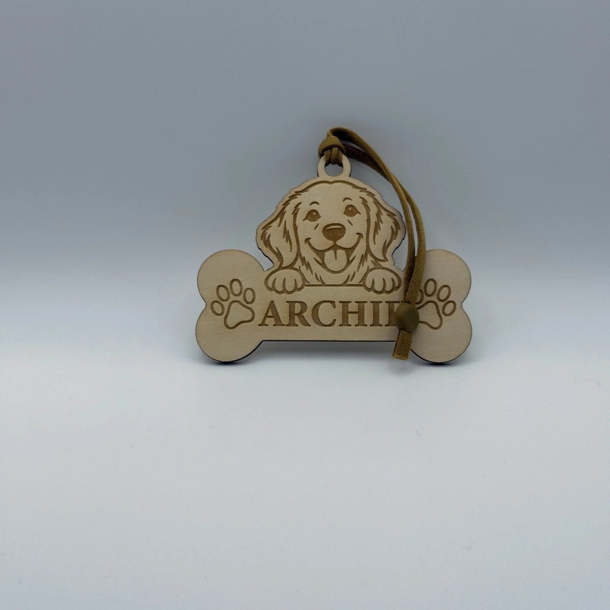 Personalised Dog Christmas Tree Ornament Wooden Pet Name Bone Decoration — photo 3