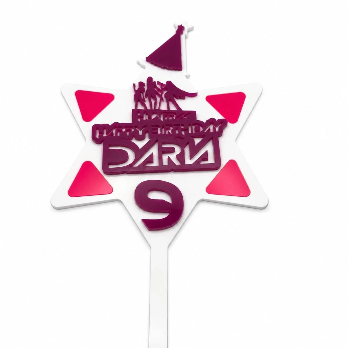 Personalised Demon Hunter Birthday Cake Topper Name Age 3D Party Decoration — photo 2