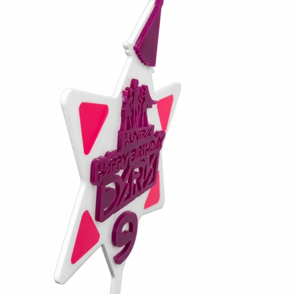 Personalised Demon Hunter Birthday Cake Topper Name Age 3D Party Decoration — photo 3