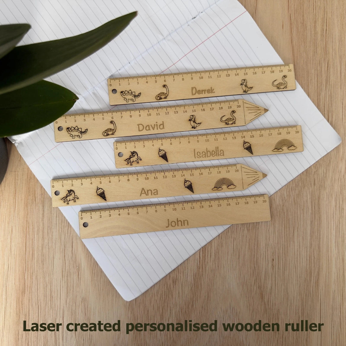 Personalised Wooden School Ruler Engraved Name Teacher Gift Back to School — photo 1