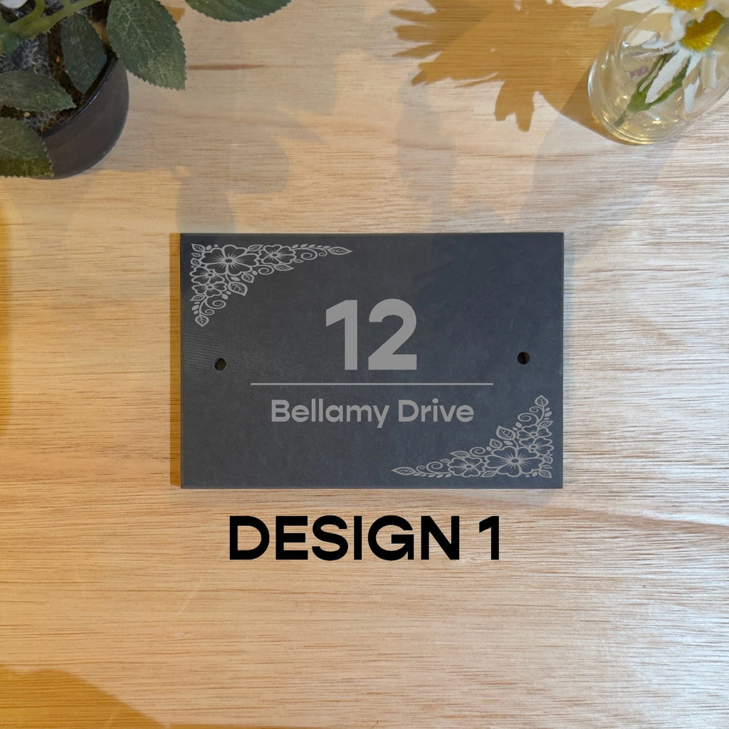 Personalised Slate House Number Sign 15x10cm Engraved Door Plaque Address — photo 3