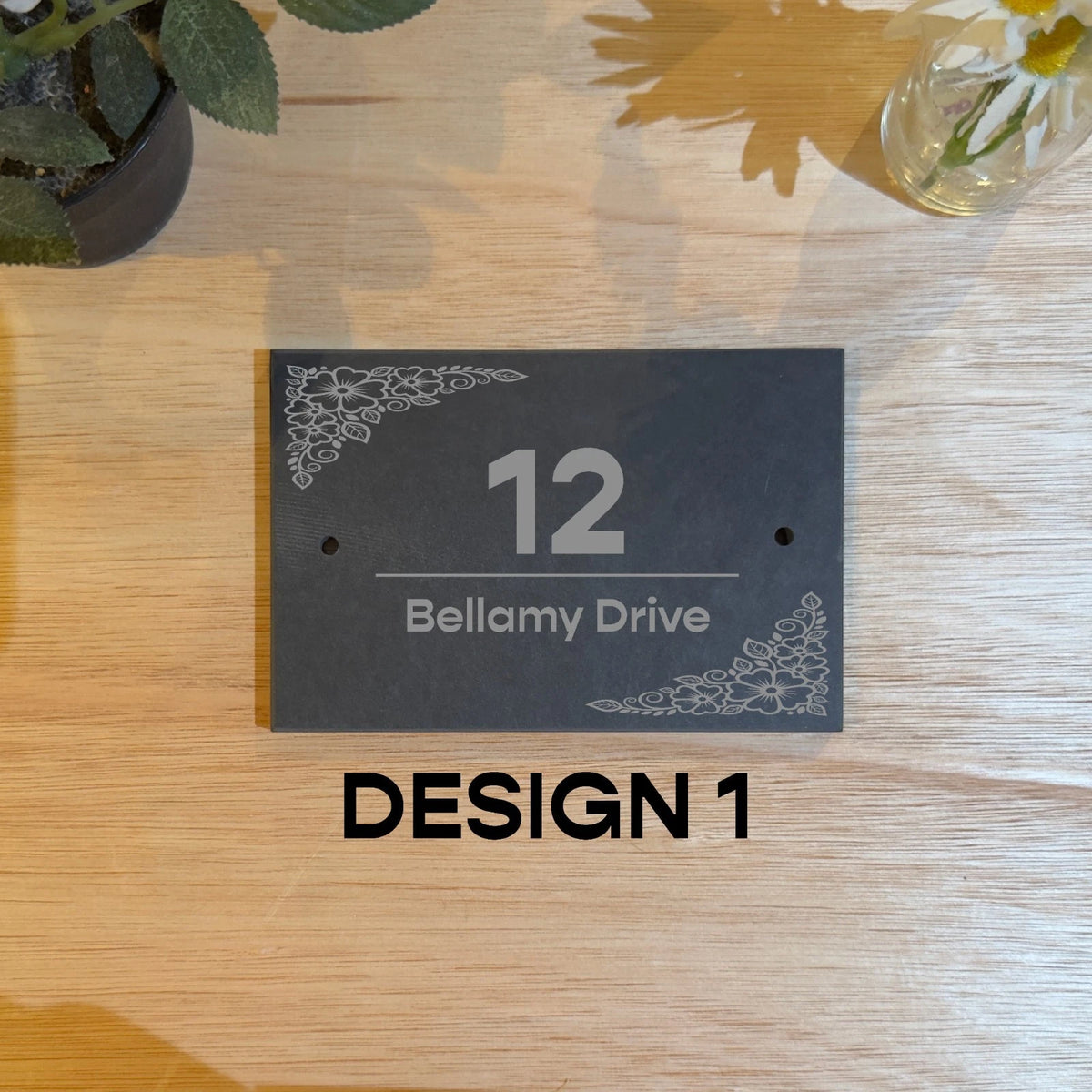 Personalised Slate House Number Sign 15x10cm Engraved Door Plaque Address — photo 3