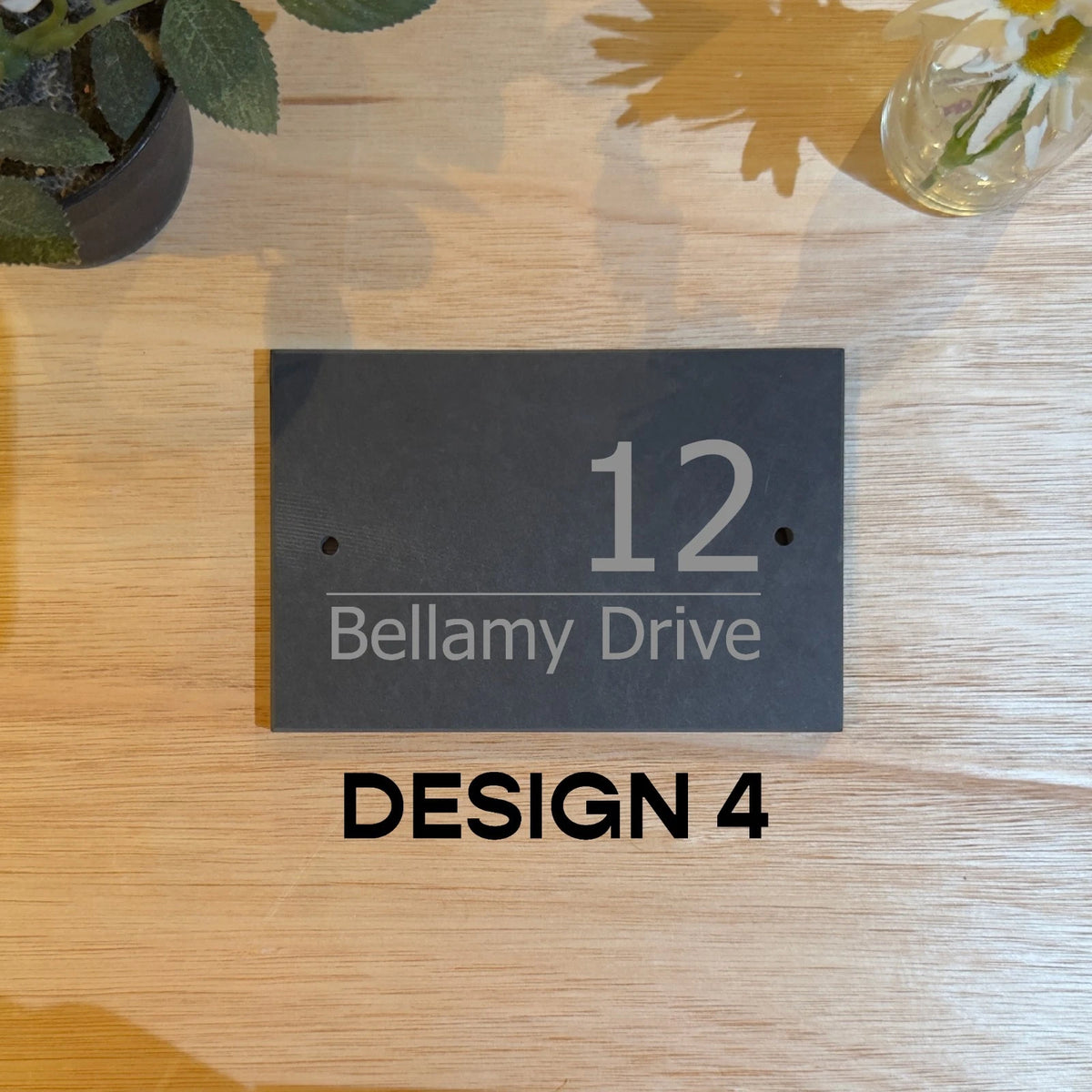 Personalised Slate House Number Sign 15x10cm Engraved Door Plaque Address — photo 4