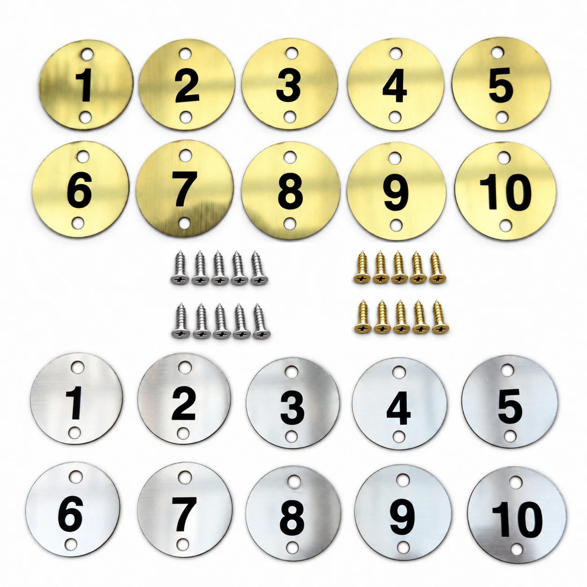 Engraved Number Discs 2 Holes Screws Gym Locker Pub Table Tags 1-10 1-20 1-40 — photo 1