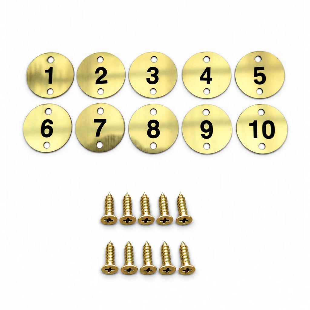 Engraved Number Discs 2 Holes Screws Gym Locker Pub Table Tags 1-10 1-20 1-40 — photo 2
