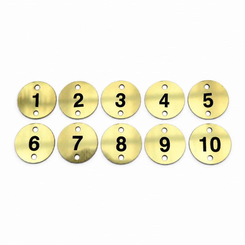Engraved Number Discs 2 Holes Screws Gym Locker Pub Table Tags 1-10 1-20 1-40 — photo 4