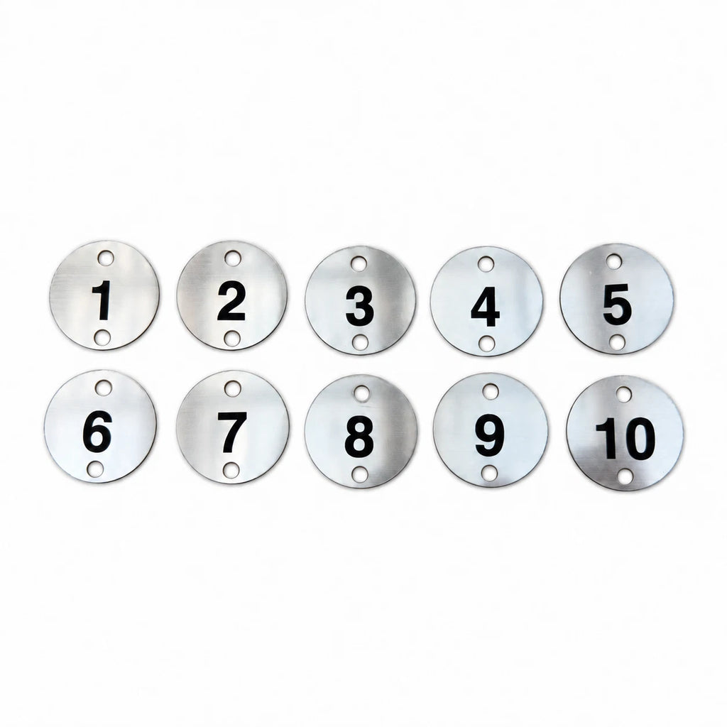 Engraved Number Discs 2 Holes Screws Gym Locker Pub Table Tags 1-10 1-20 1-40 — photo 9