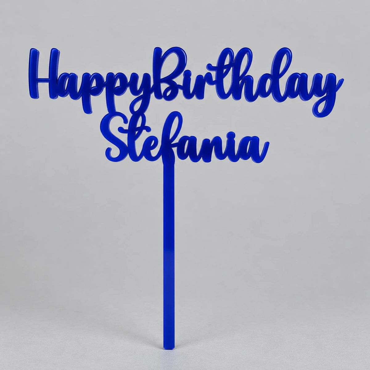 Acrylic Happy Birthday Cake Decoration Blue Personalised Name Cake Topper — photo 1