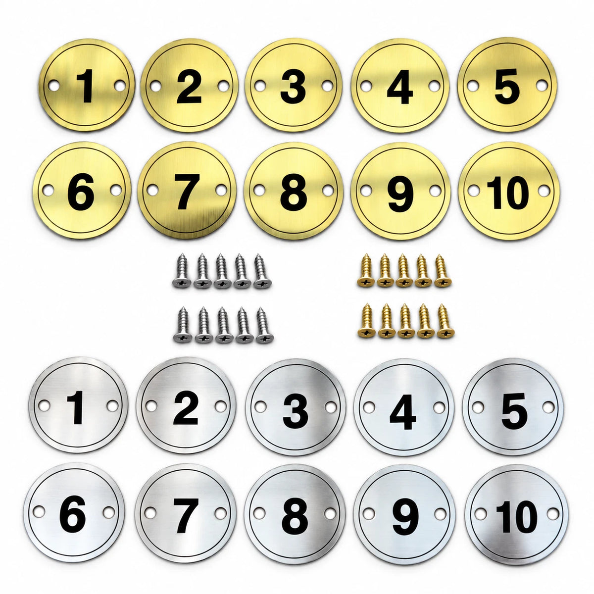 Engraved Number Discs 2 Holes Screws Gym Locker Pub Table Tags 1-10 1-20 1-40 — photo 1