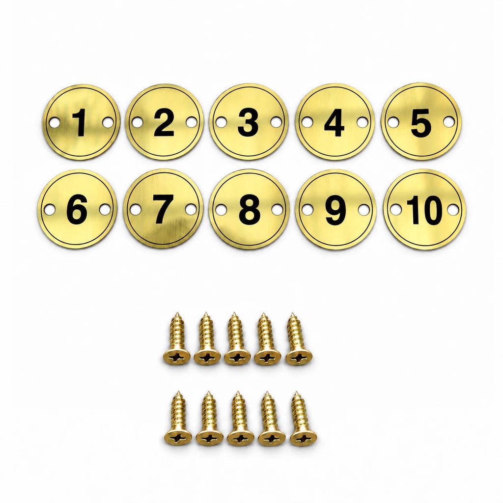 Engraved Number Discs 2 Holes Screws Gym Locker Pub Table Tags 1-10 1-20 1-40 — photo 2