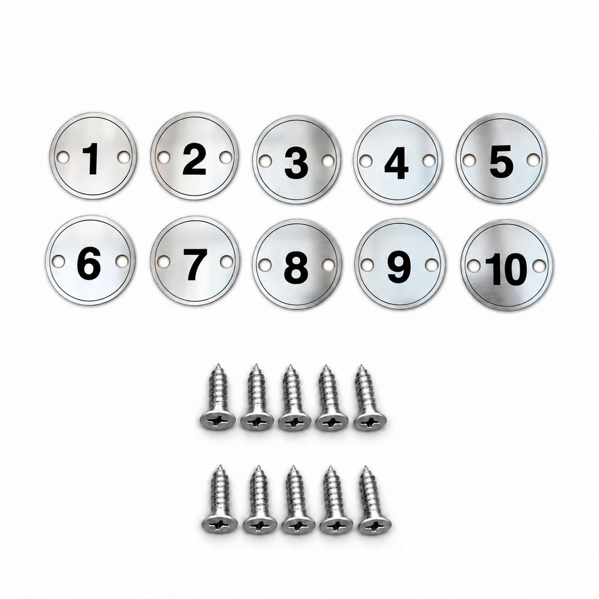 Engraved Number Discs 2 Holes Screws Gym Locker Pub Table Tags 1-10 1-20 1-40 — photo 4
