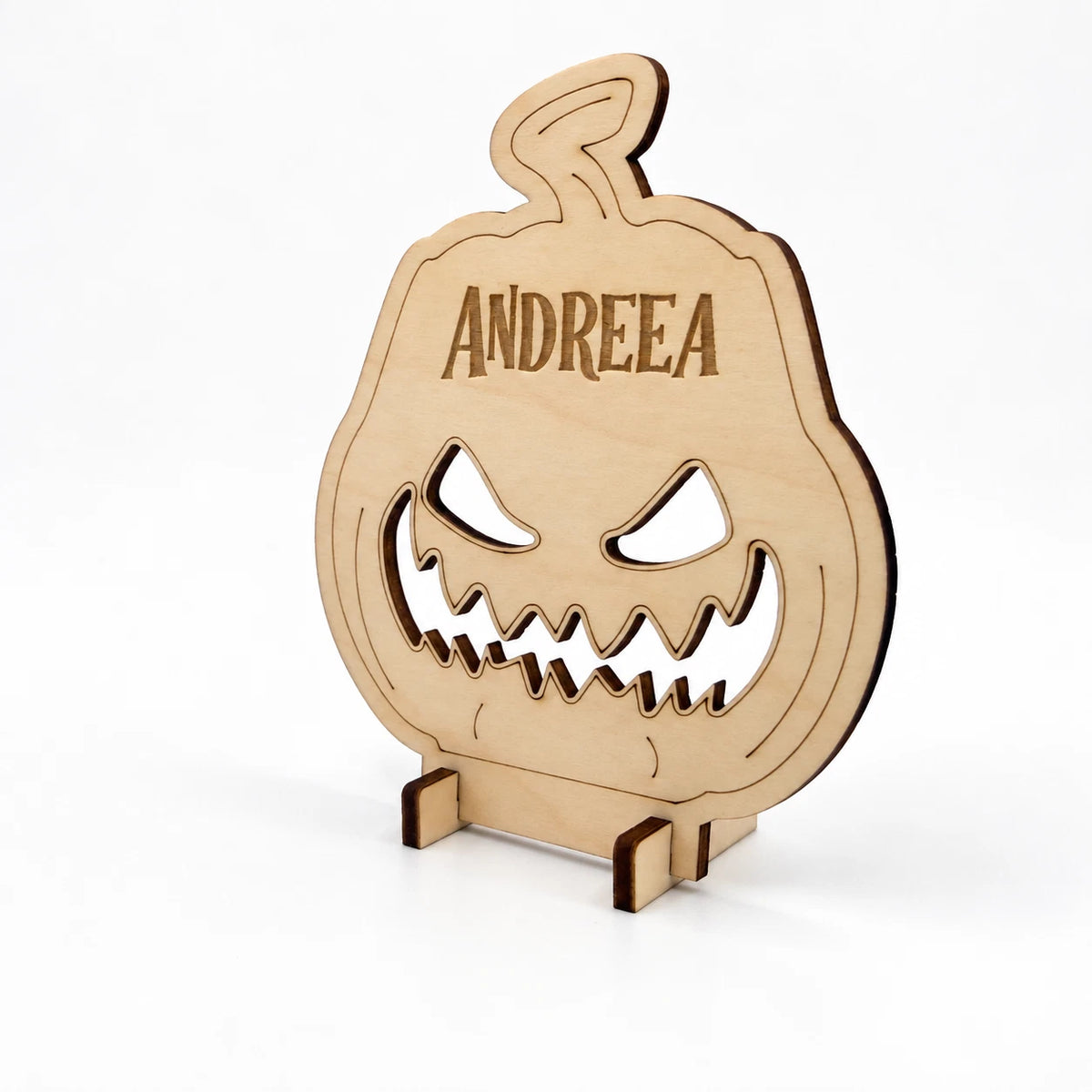 Personalised Halloween Wooden Pumpkin Name Tags Freestanding Place Cards Table — photo 6