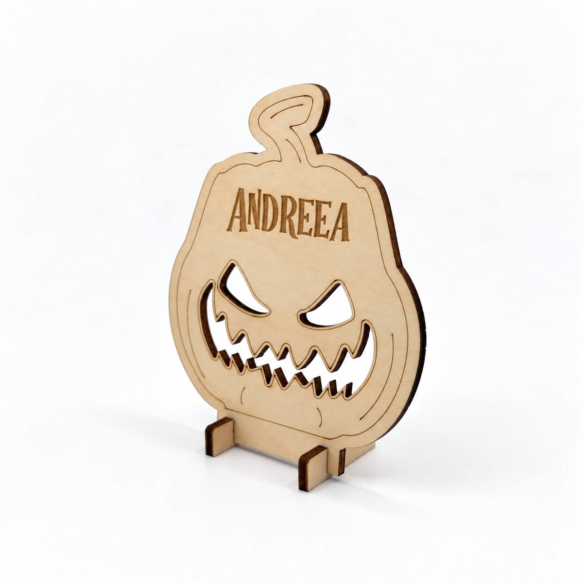Personalised Halloween Wooden Pumpkin Name Tags Freestanding Place Cards Table — photo 8