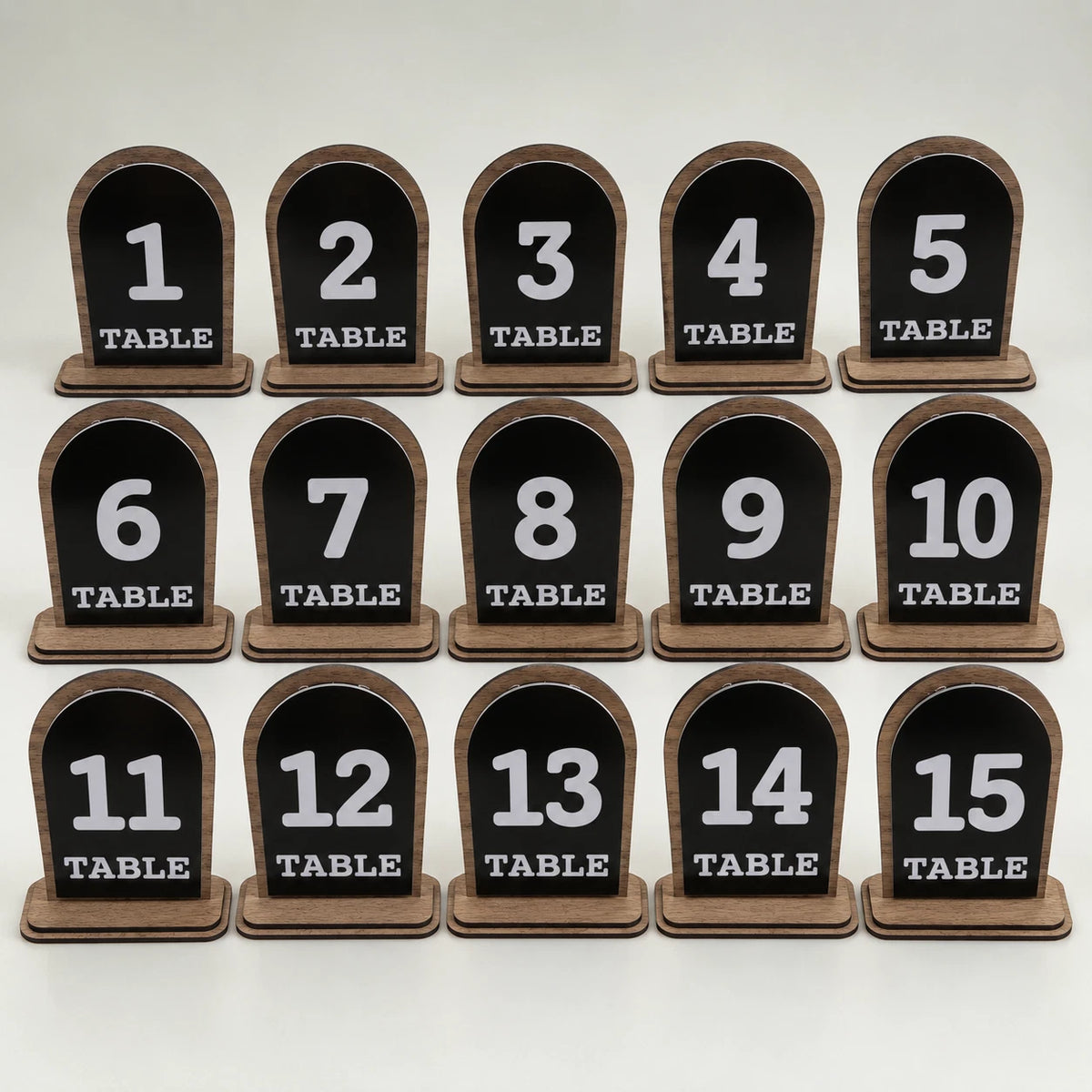 Table Numbers Black White Acrylic Walnut Wood Arched Wedding Restaurant 3-20 — photo 14