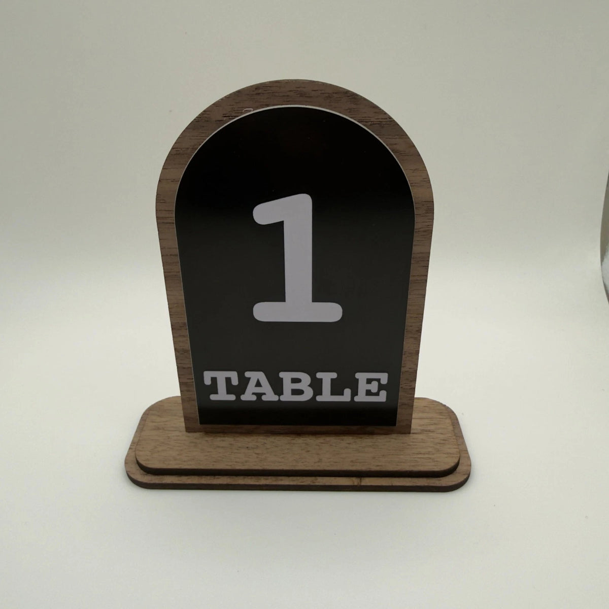 Table Numbers Black White Acrylic Walnut Wood Arched Wedding Restaurant 3-20 — photo 4