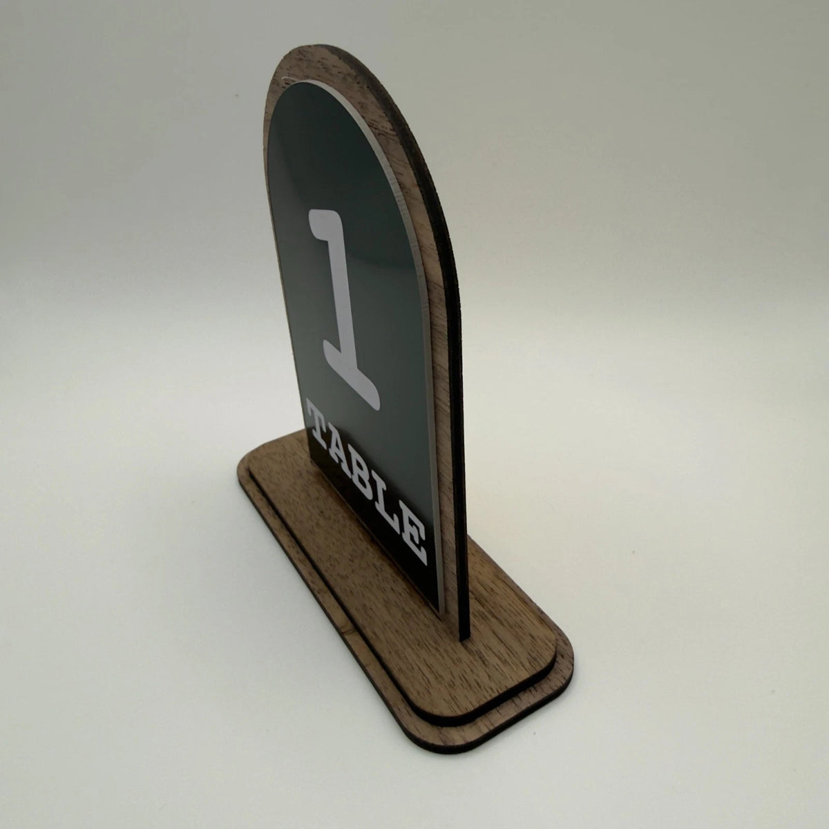 Table Numbers Black White Acrylic Walnut Wood Arched Wedding Restaurant 3-20 — photo 5