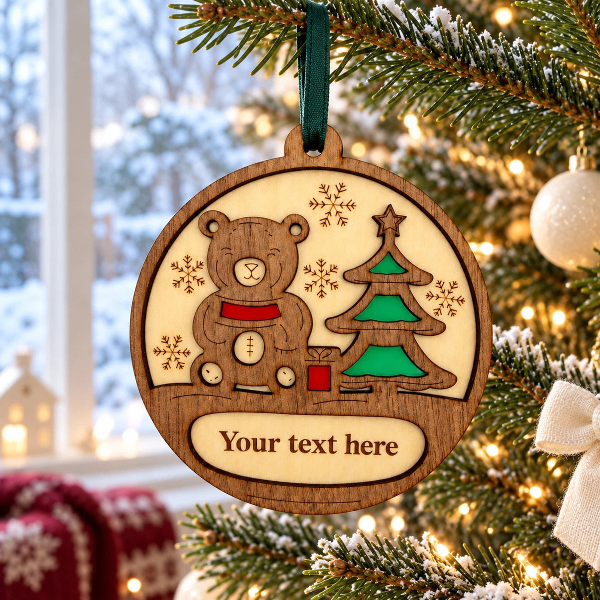 Personalised Christmas Baubles Custom Text Wooden Staff Gifts Packs of 1 2 3 5 — photo 1