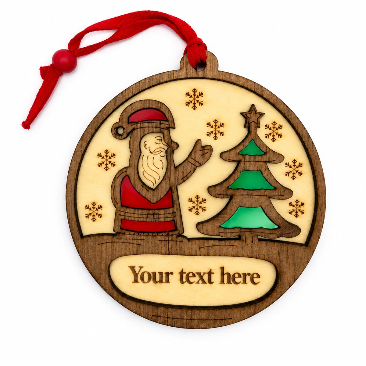 Personalised Christmas Baubles Custom Text Wooden Staff Gifts Packs of 1 2 3 5 — photo 7